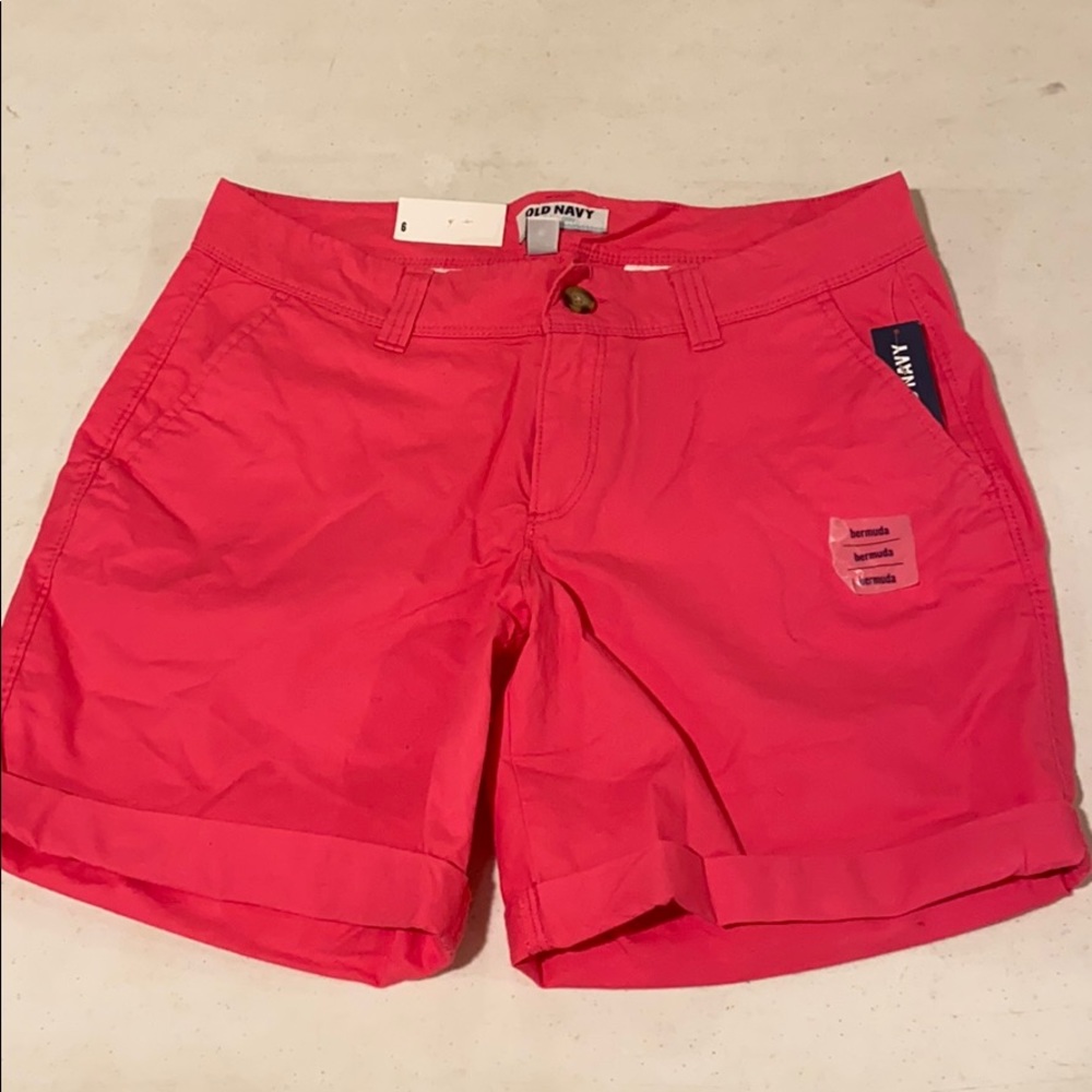 Hot pink Bermuda shorts